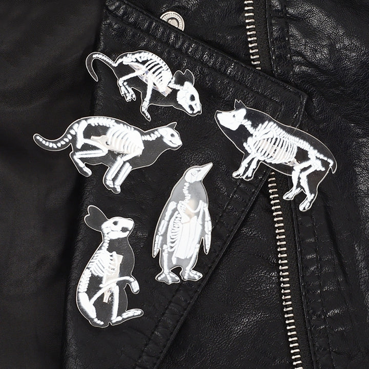 Clear Pig Cat Penguin Rabbit Bird Mouse Brooch Pin Denim Jacket Backpack Badge Image 7