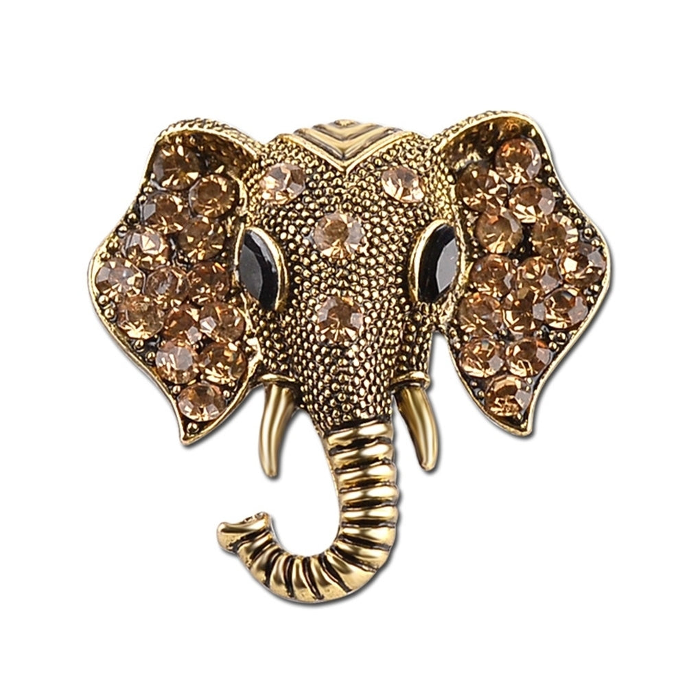 Shining Rhinestones Elephant Head Brooch Pin Garment Hat Collar Decor Badge Image 9