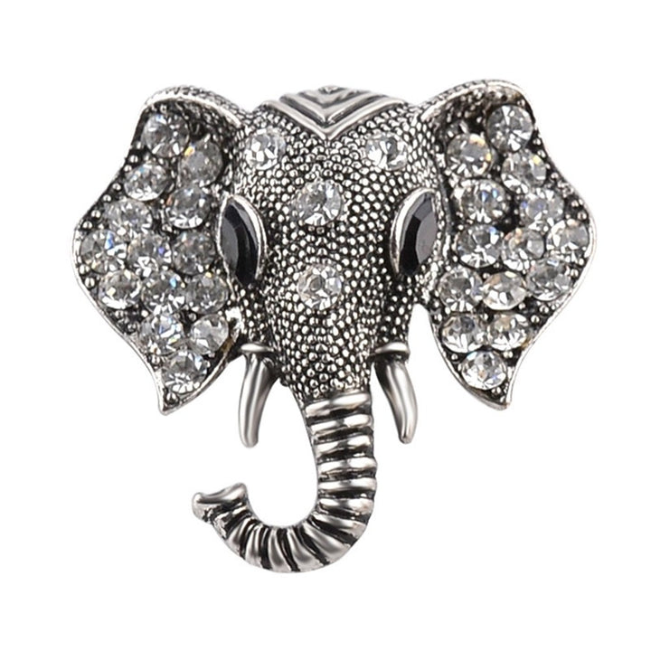 Shining Rhinestones Elephant Head Brooch Pin Garment Hat Collar Decor Badge Image 10