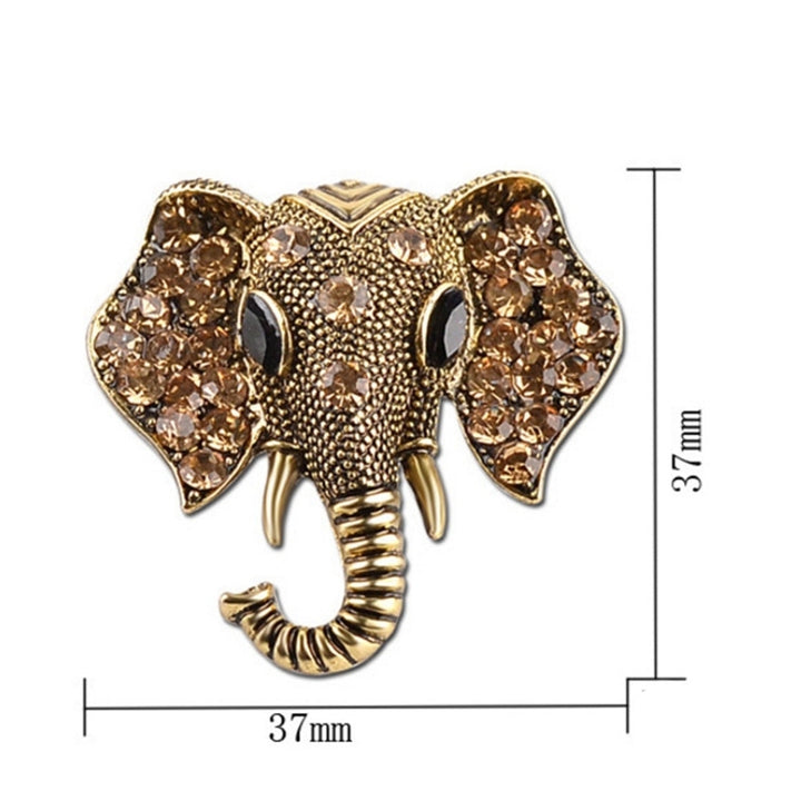 Shining Rhinestones Elephant Head Brooch Pin Garment Hat Collar Decor Badge Image 11