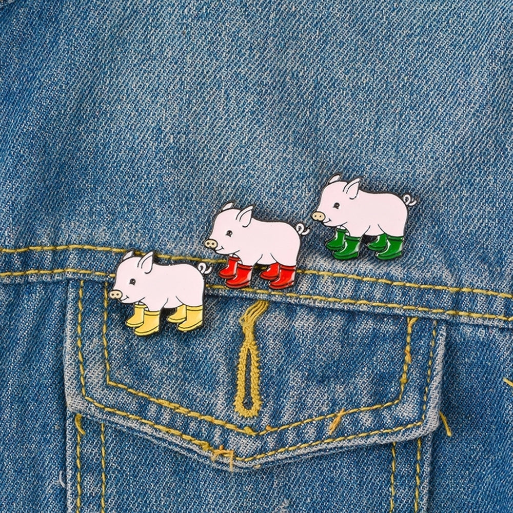 Lapel Brooch Cute Pig Shapes Alloy Unisex Collar Brooch for Gifts Image 2