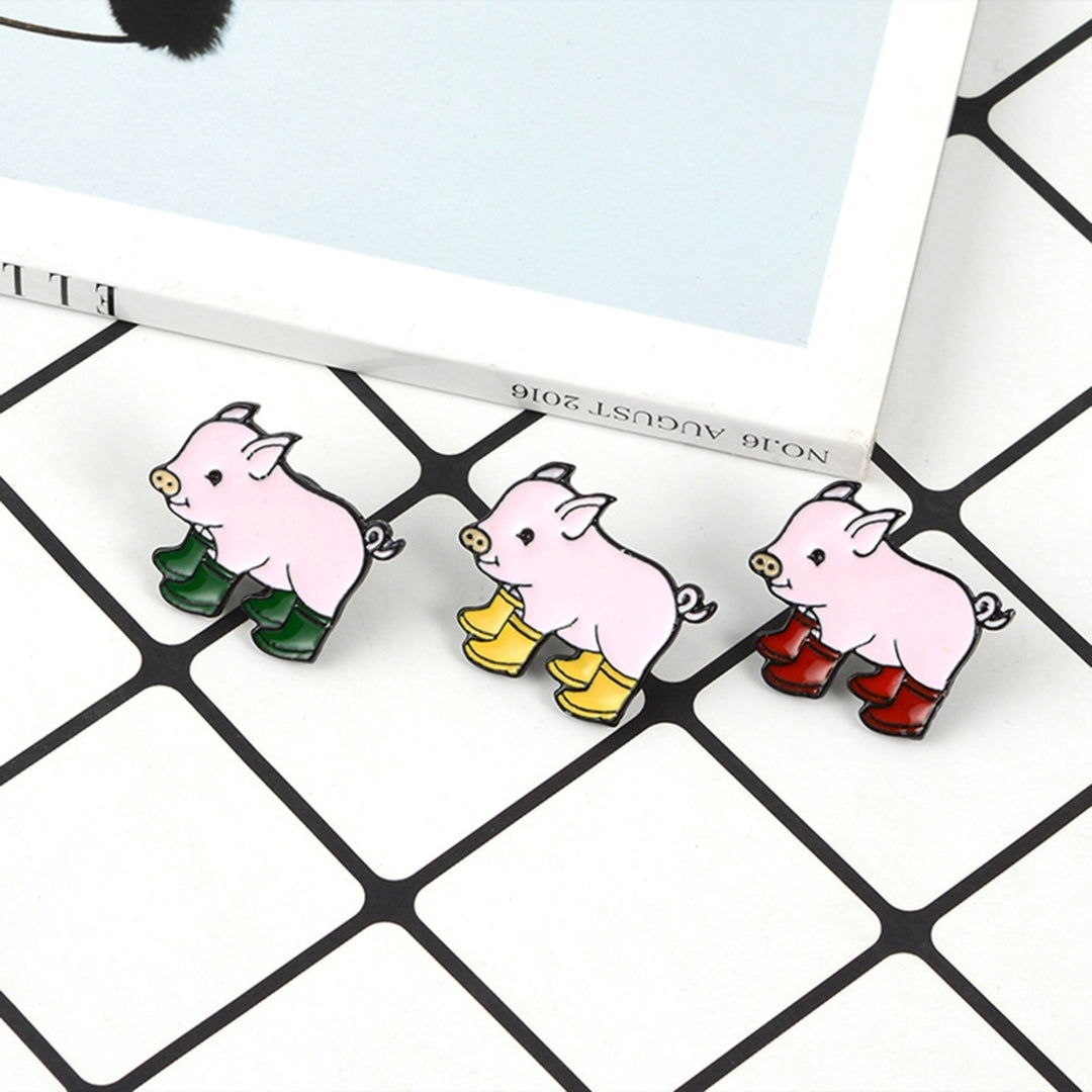 Lapel Brooch Cute Pig Shapes Alloy Unisex Collar Brooch for Gifts Image 6