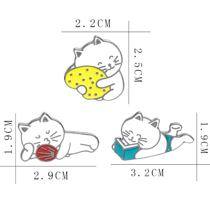 Cartoon Cute Sleeping Cat Enamel Brooch Pin Badge Clothes Decor Jewelry Gift Image 4