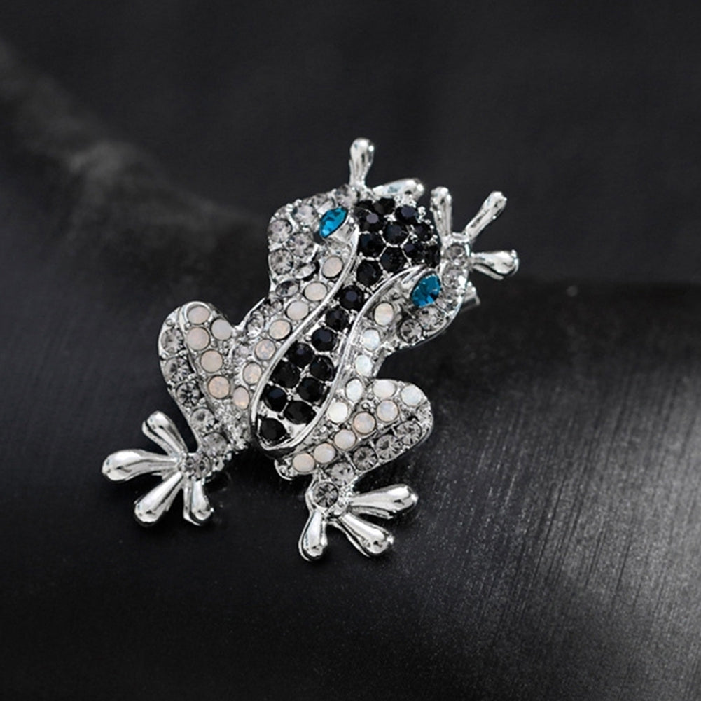 Fashion Women Frog Rhinestone Inlaid Brooch Pin Clothes Decoration Jewelry Gift Image 3