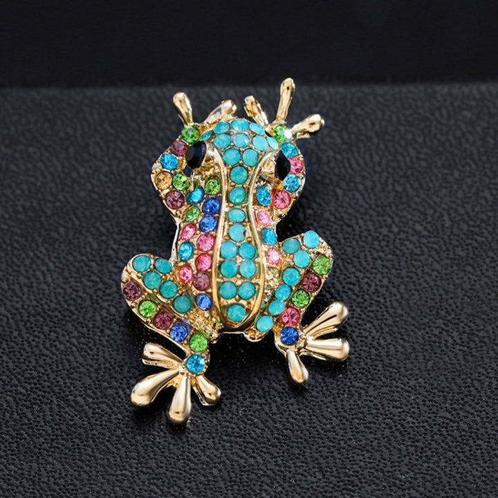 Fashion Women Frog Rhinestone Inlaid Brooch Pin Clothes Decoration Jewelry Gift Image 4