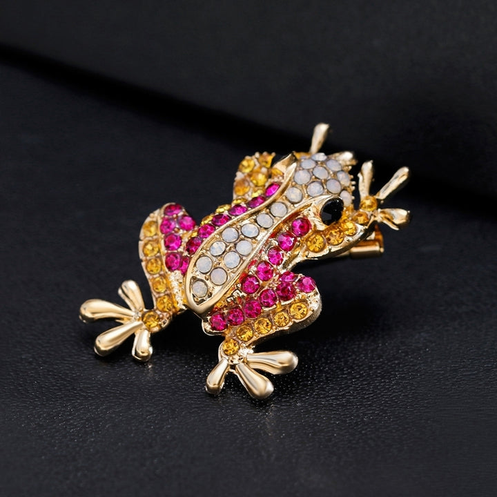 Fashion Women Frog Rhinestone Inlaid Brooch Pin Clothes Decoration Jewelry Gift Image 4