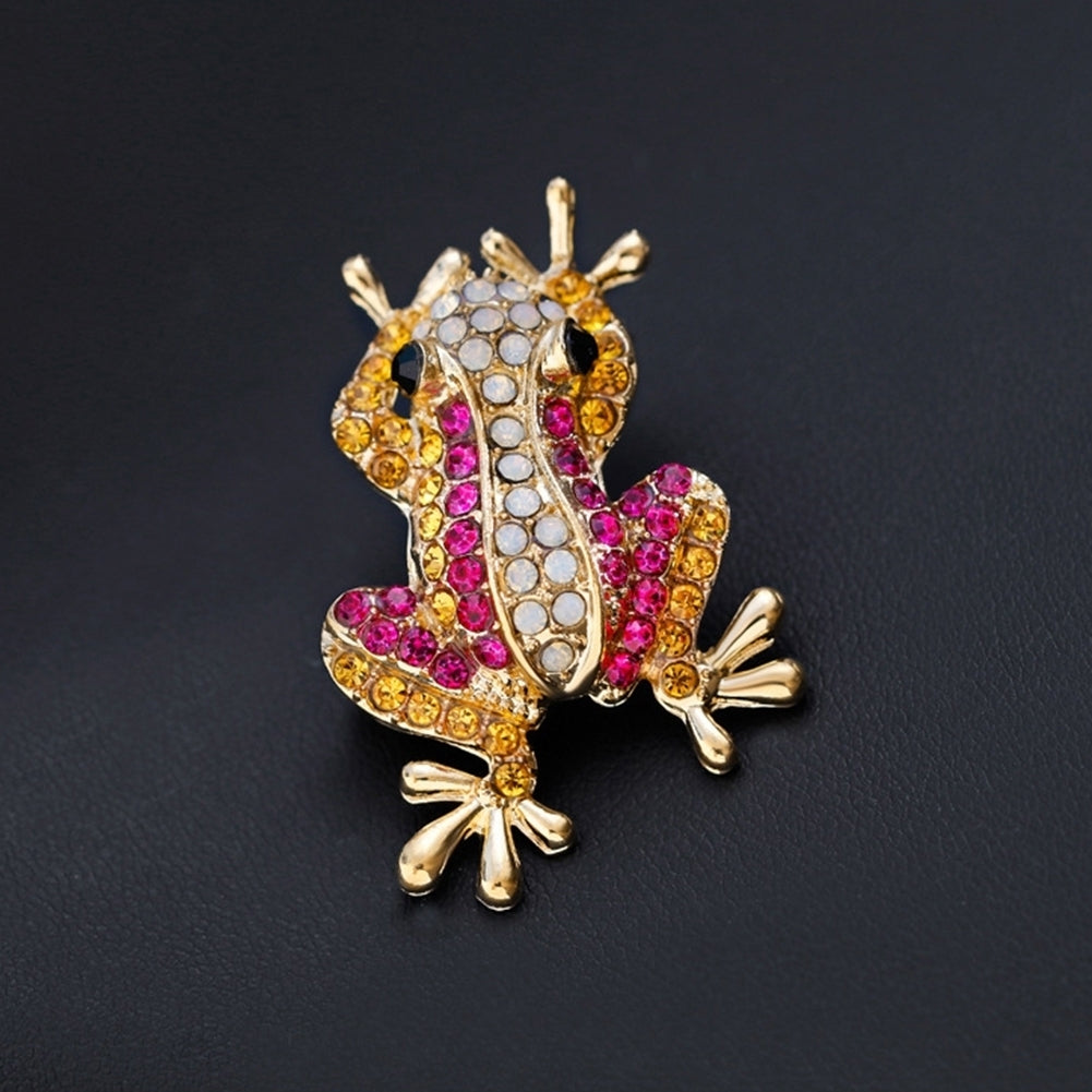 Fashion Women Frog Rhinestone Inlaid Brooch Pin Clothes Decoration Jewelry Gift Image 6