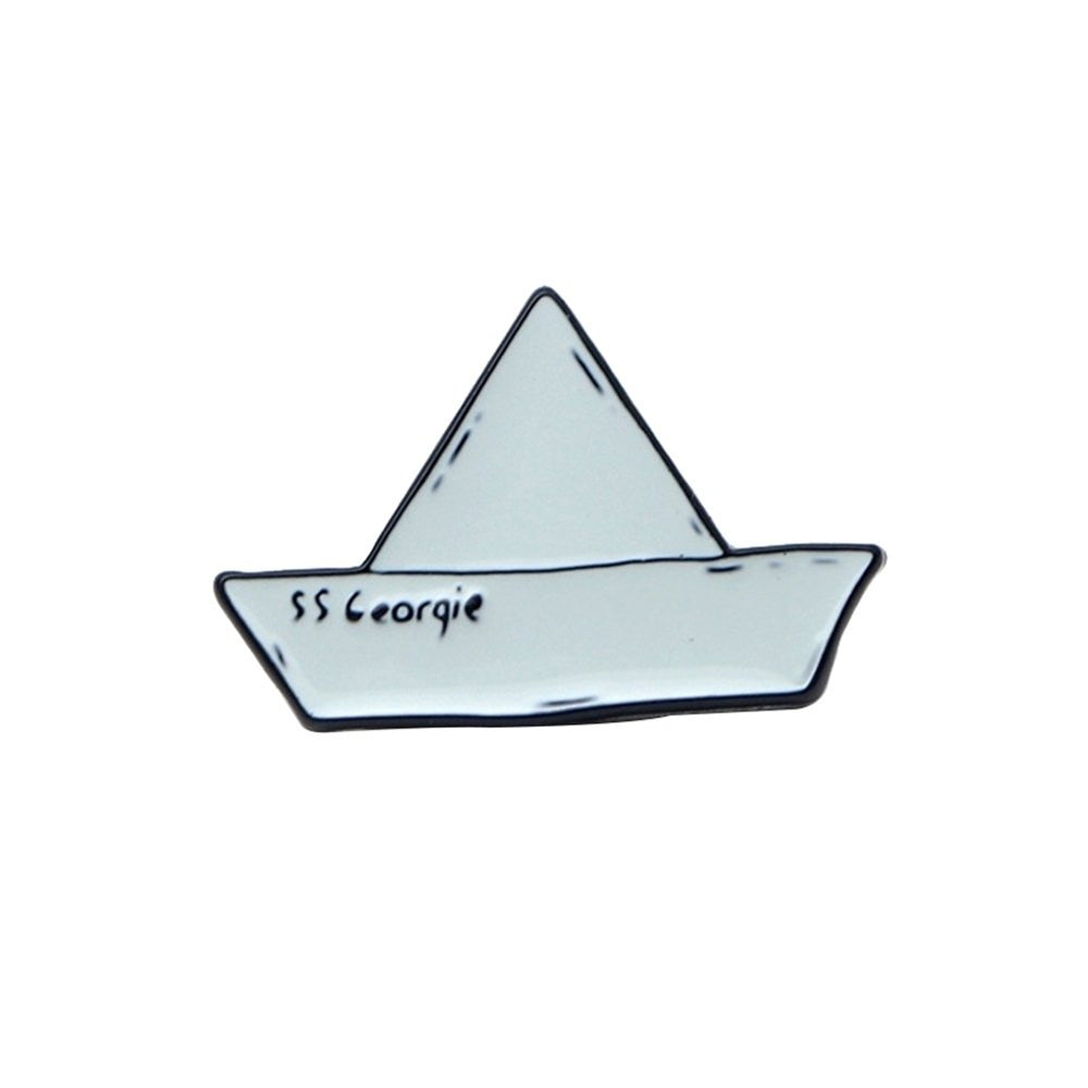 Small Paper Boat Enamel Alloy Unisex Brooch Pin Coat Sweater Shirt Ornament Image 2
