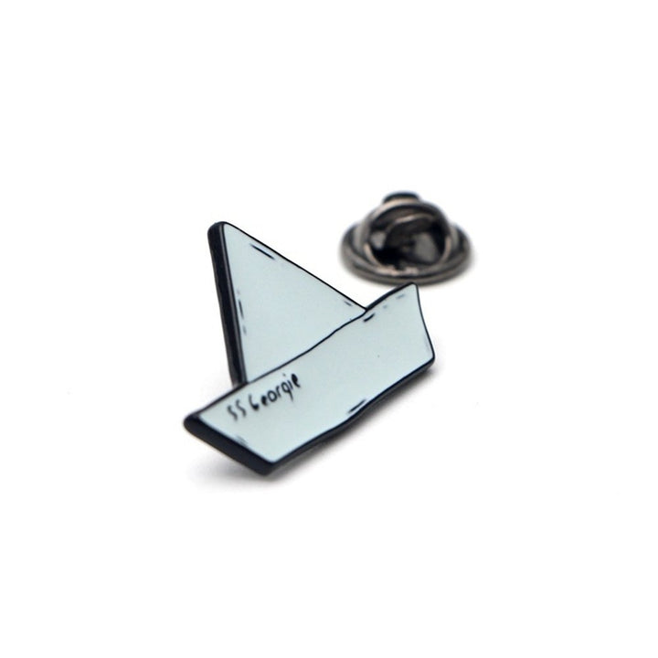 Small Paper Boat Enamel Alloy Unisex Brooch Pin Coat Sweater Shirt Ornament Image 4