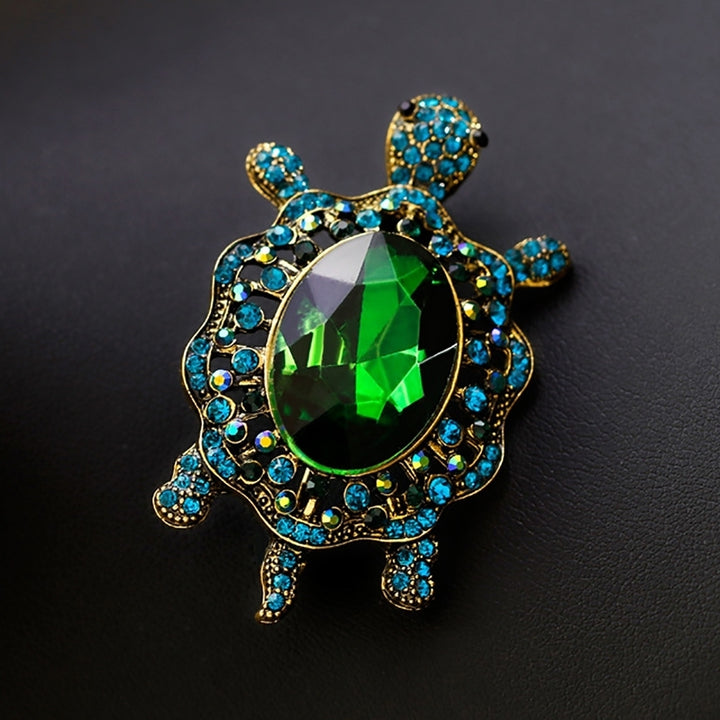 Fashion Enamel Cartoon Turtle Rhinestones Faux Gem Inlaid Brooch Pin Jewelry Image 10