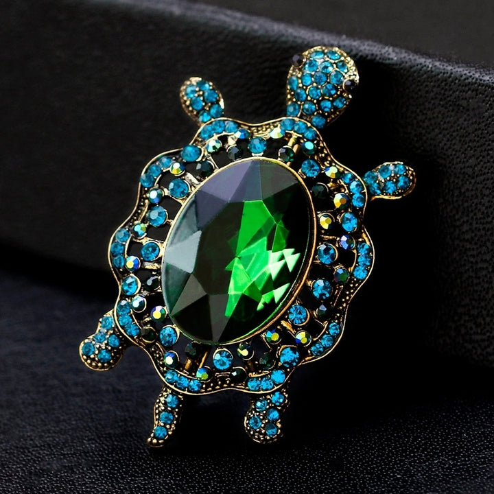 Fashion Enamel Cartoon Turtle Rhinestones Faux Gem Inlaid Brooch Pin Jewelry Image 11