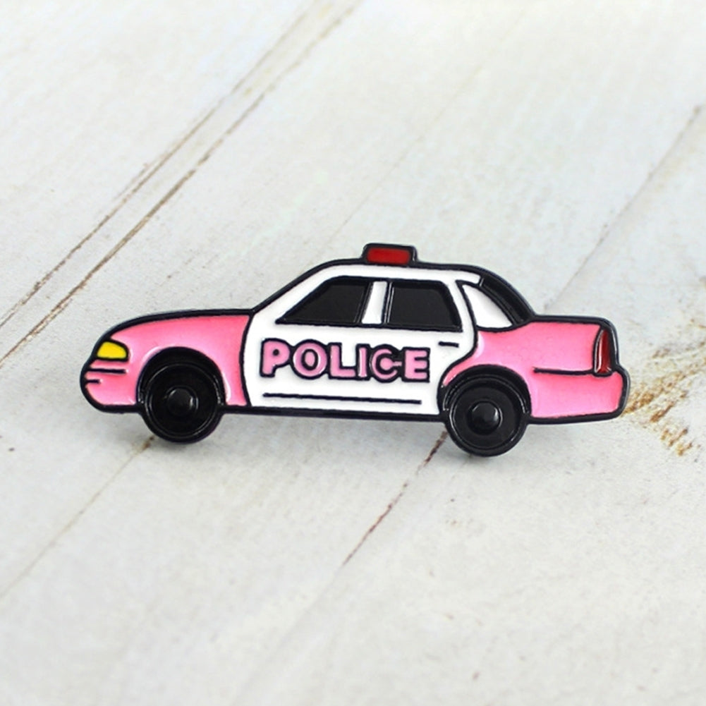 Cartoon Police Car Enamel Brooch Pin Men Women Denim Backpack Decor Party Badge Image 4