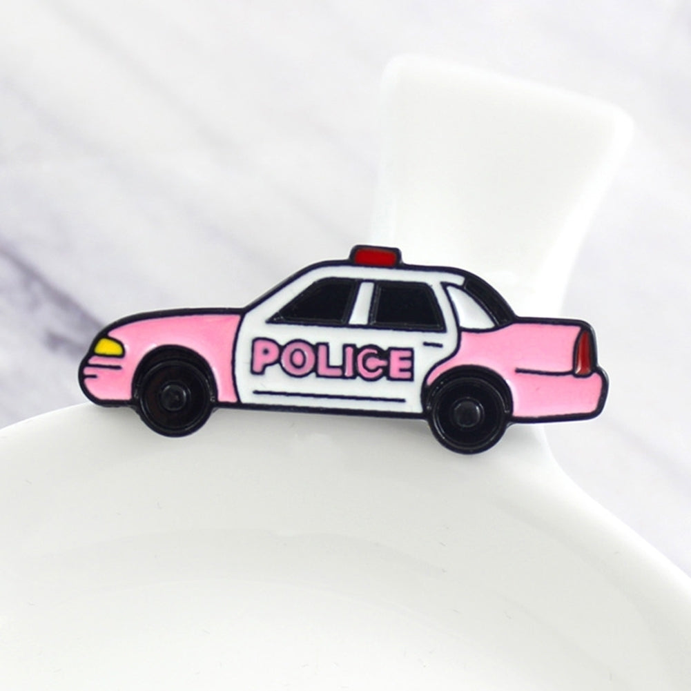 Cartoon Police Car Enamel Brooch Pin Men Women Denim Backpack Decor Party Badge Image 7