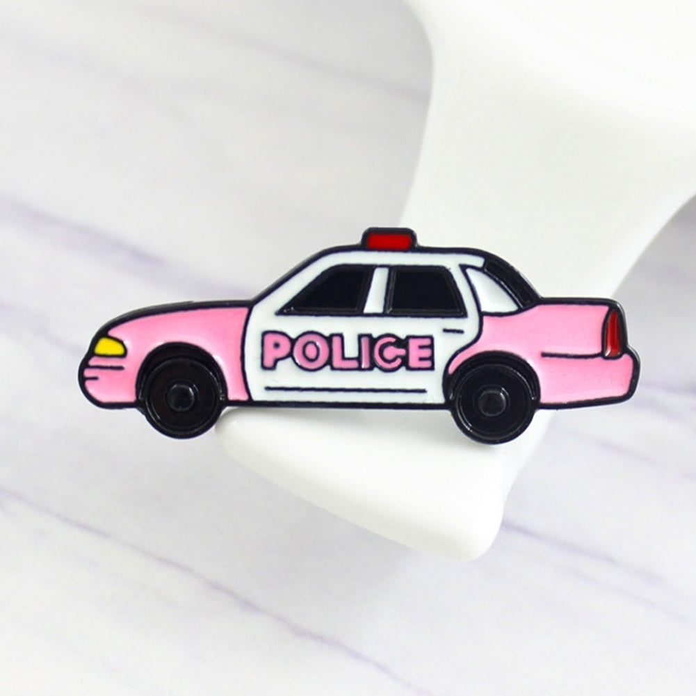 Cartoon Police Car Enamel Brooch Pin Men Women Denim Backpack Decor Party Badge Image 8