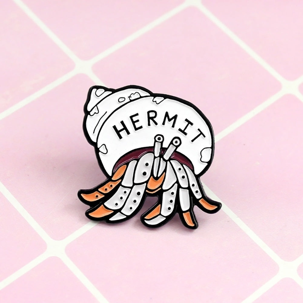 Cartoon Hermit Crab Enamel Brooch Pin Unisex Badge Denim Coat Clothes Decor Image 4