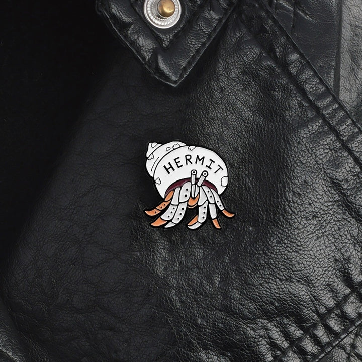 Cartoon Hermit Crab Enamel Brooch Pin Unisex Badge Denim Coat Clothes Decor Image 6