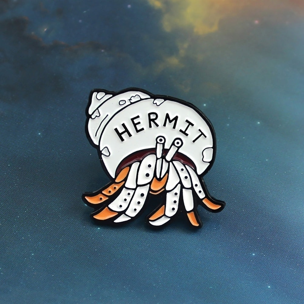 Cartoon Hermit Crab Enamel Brooch Pin Unisex Badge Denim Coat Clothes Decor Image 7