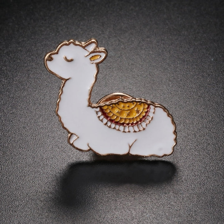 Cute Alpaca Shape Enamel Women Brooch Pin Collar Badge Jewelry Clothes Decor Image 2