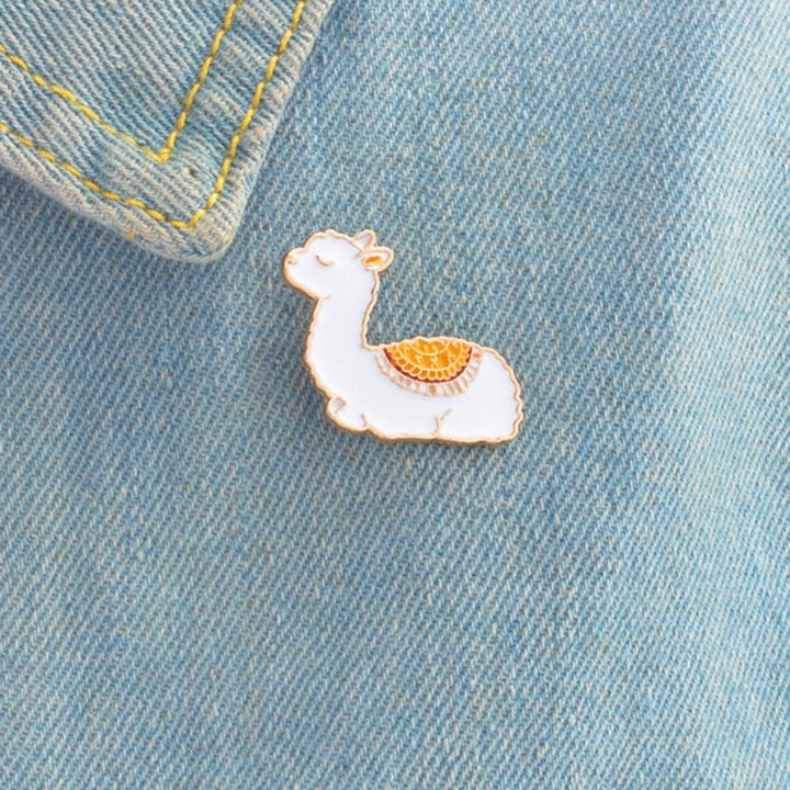 Cute Alpaca Shape Enamel Women Brooch Pin Collar Badge Jewelry Clothes Decor Image 3