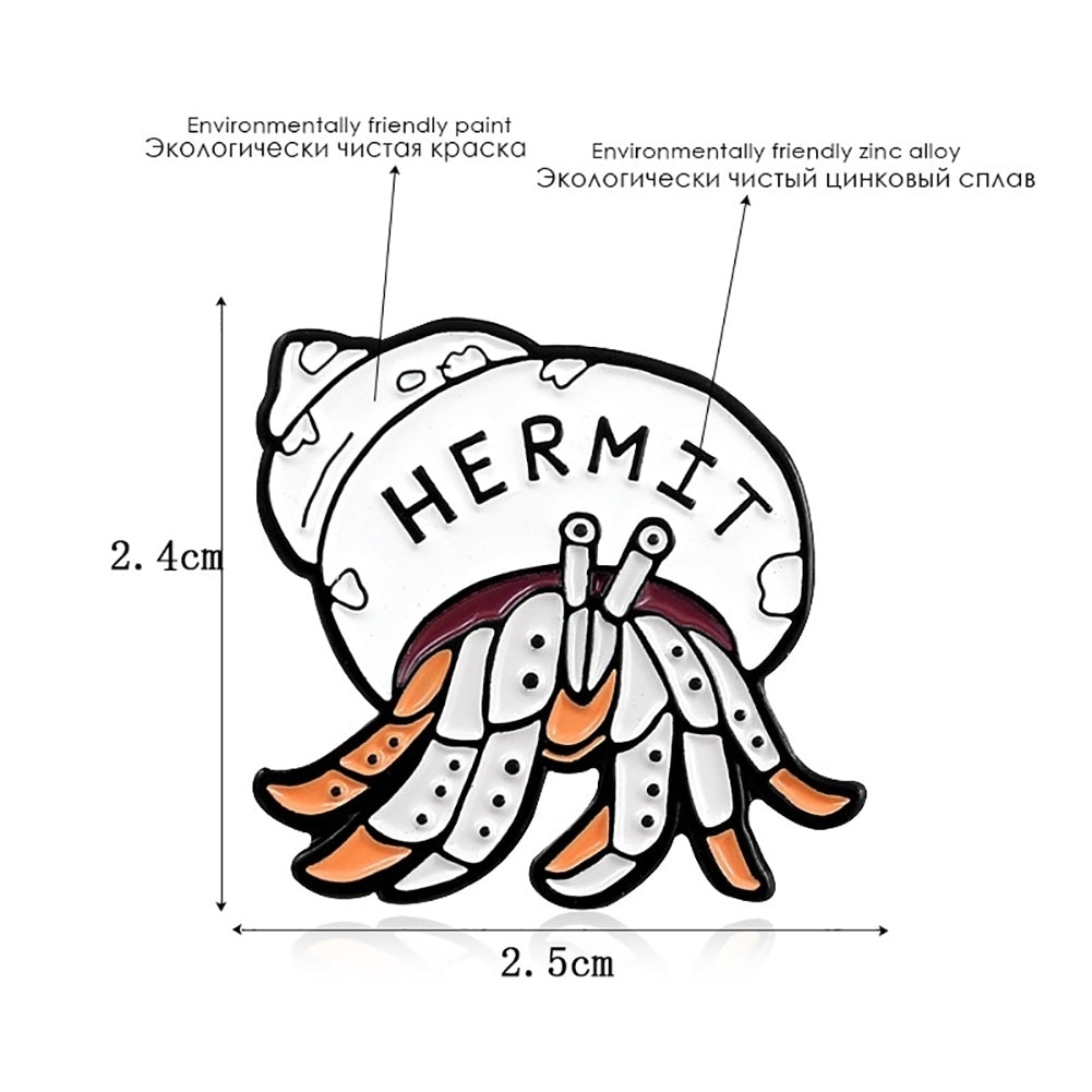 Cartoon Hermit Crab Enamel Brooch Pin Unisex Badge Denim Coat Clothes Decor Image 12