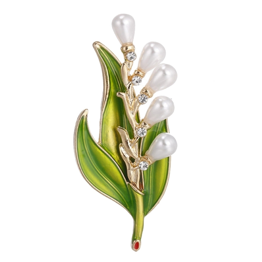 Rhinestone Faux Pearl Tree Leaf Brooch Pin Fashion Women Party Jewelry Gift Image 1