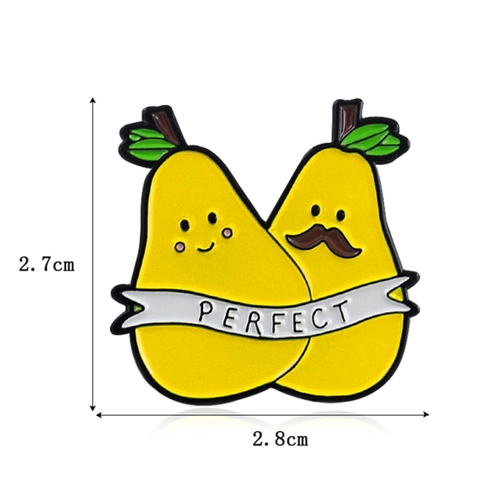 Cartoon Double Pear English Letter Perfect Badge Collar Brooch Pin Clothes Decor Image 6