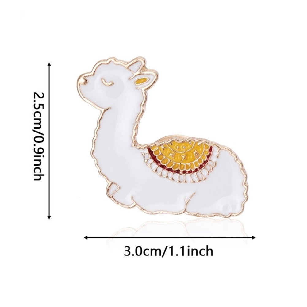 Cute Alpaca Shape Enamel Women Brooch Pin Collar Badge Jewelry Clothes Decor Image 8