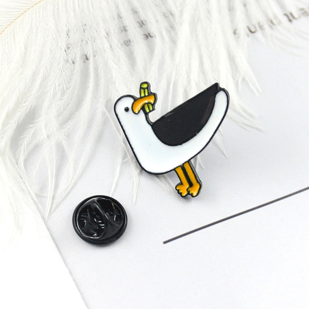 Collar Badge Pigeon Shape Not Easy Fall Off Alloy Enamel Brooch for Kids Image 2