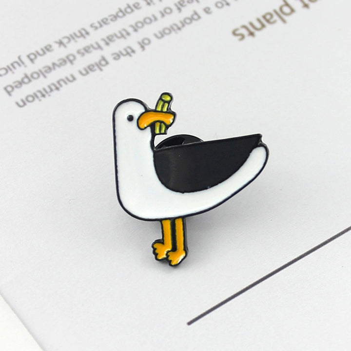 Collar Badge Pigeon Shape Not Easy Fall Off Alloy Enamel Brooch for Kids Image 3