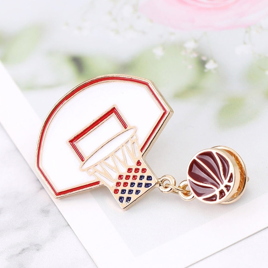 Fashion Basketball Ball Alloy Brooch Pin Scarf Clothes Badge Decor Jewelry Image 1