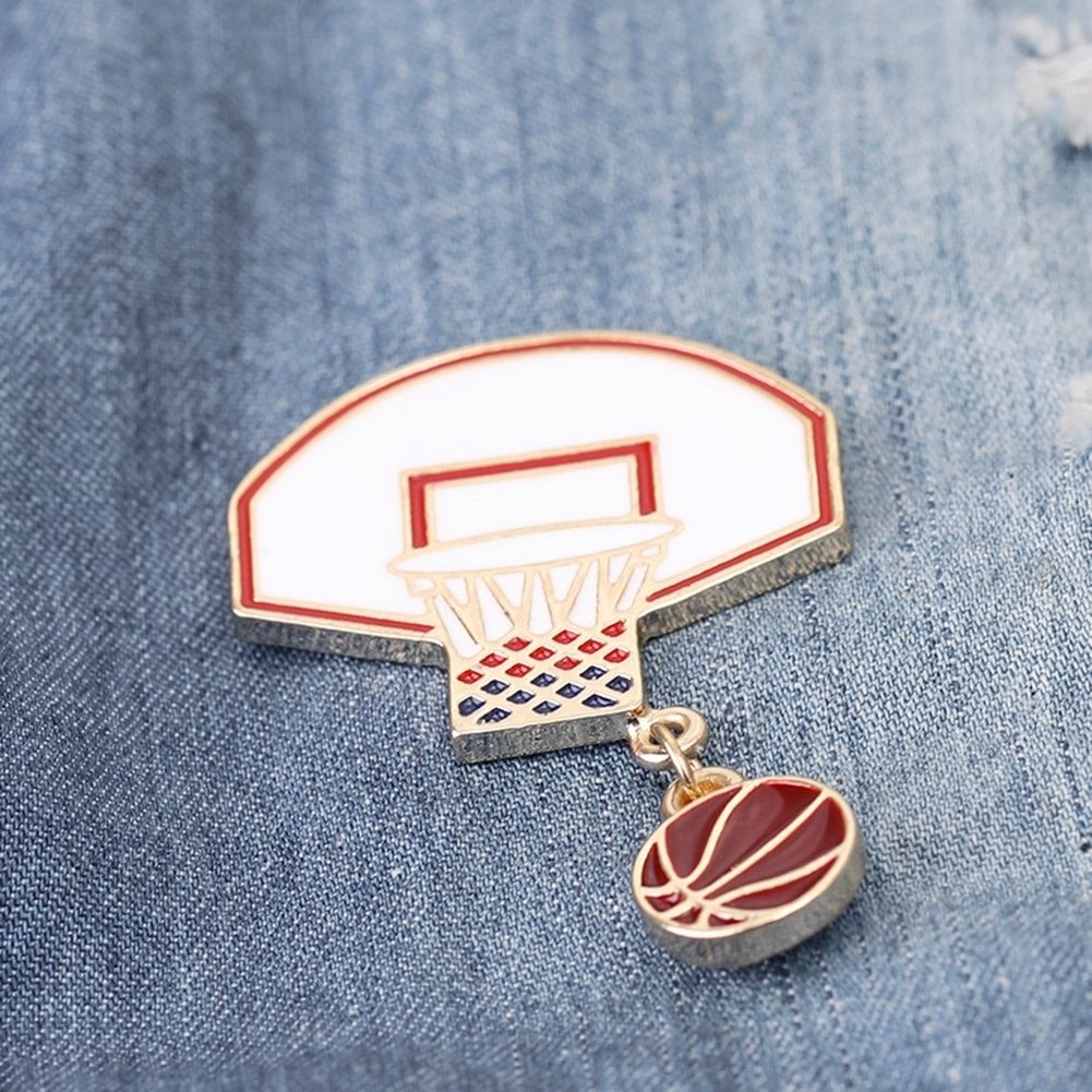 Fashion Basketball Ball Alloy Brooch Pin Scarf Clothes Badge Decor Jewelry Image 2