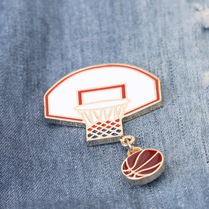 Fashion Basketball Ball Alloy Brooch Pin Scarf Clothes Badge Decor Jewelry Image 2