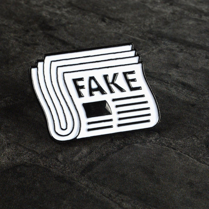 Cartoon Newspaper English Letter Fake Enamel Badge Brooch Pin Clothes Jewelry Image 4