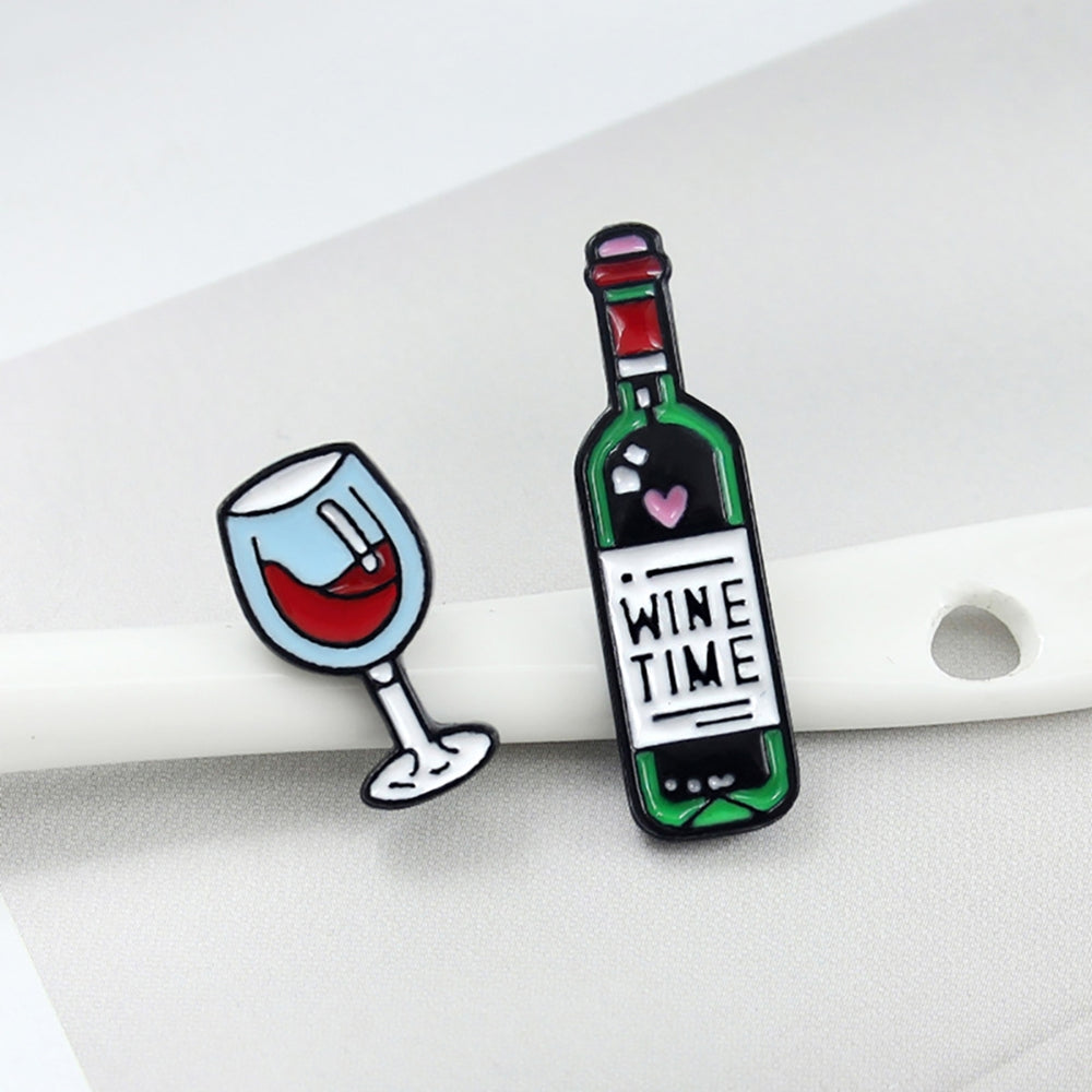 Brooch Pin Stylish Durable Wine Bottle Shape Brooch Pin Denim Jacket Badge Jewelry Scarf Bag Sweater Decor Image 2