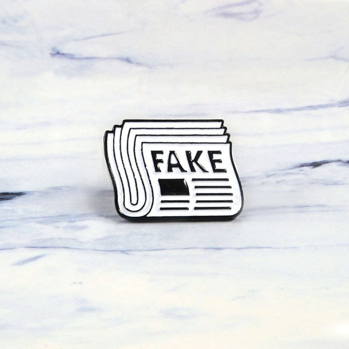 Cartoon Newspaper English Letter Fake Enamel Badge Brooch Pin Clothes Jewelry Image 7