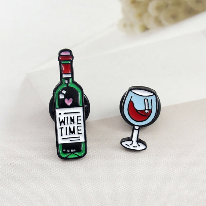 Brooch Pin Stylish Durable Wine Bottle Shape Brooch Pin Denim Jacket Badge Jewelry Scarf Bag Sweater Decor Image 3