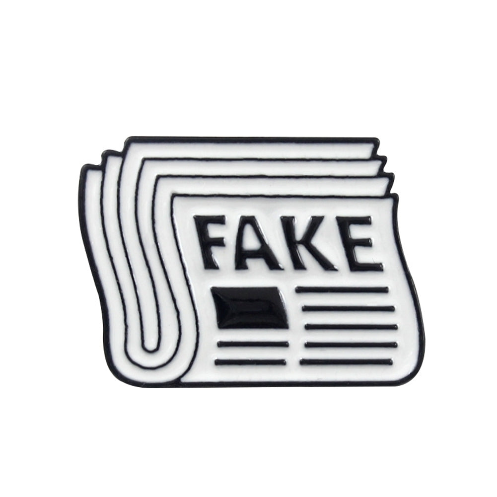 Cartoon Newspaper English Letter Fake Enamel Badge Brooch Pin Clothes Jewelry Image 10