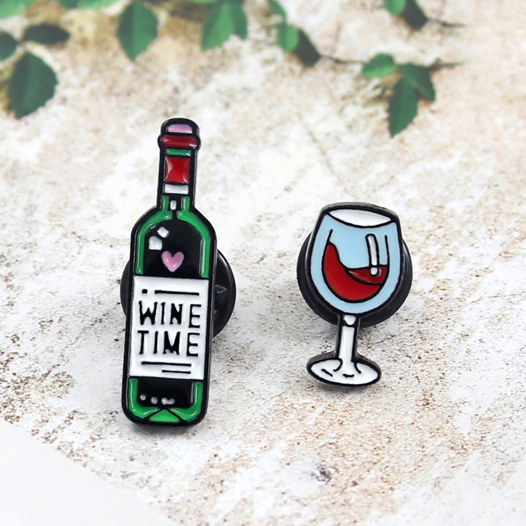 Brooch Pin Stylish Durable Wine Bottle Shape Brooch Pin Denim Jacket Badge Jewelry Scarf Bag Sweater Decor Image 4