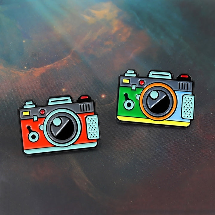 Cartoon Multicolor Camera Badge Collar Lapel Brooch Pin Clothes Jewelry Decor Image 3