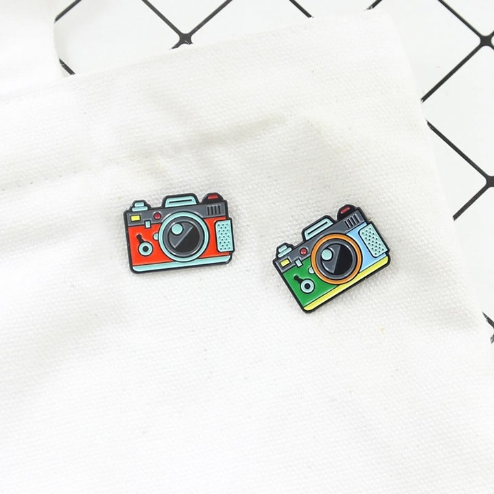 Cartoon Multicolor Camera Badge Collar Lapel Brooch Pin Clothes Jewelry Decor Image 4