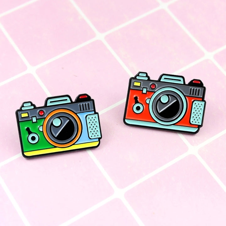 Cartoon Multicolor Camera Badge Collar Lapel Brooch Pin Clothes Jewelry Decor Image 4