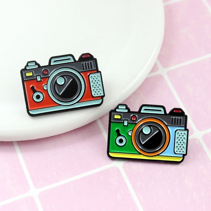 Cartoon Multicolor Camera Badge Collar Lapel Brooch Pin Clothes Jewelry Decor Image 6