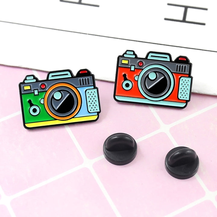 Cartoon Multicolor Camera Badge Collar Lapel Brooch Pin Clothes Jewelry Decor Image 7