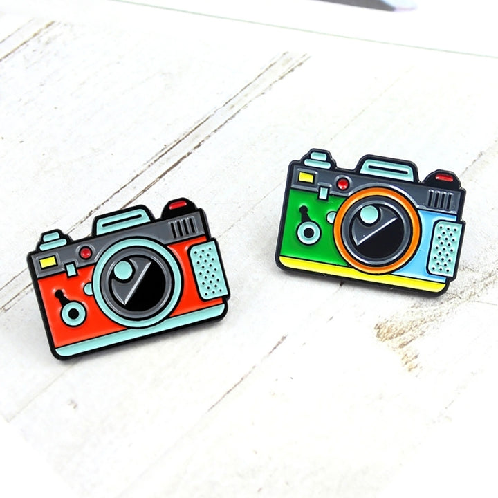 Cartoon Multicolor Camera Badge Collar Lapel Brooch Pin Clothes Jewelry Decor Image 9