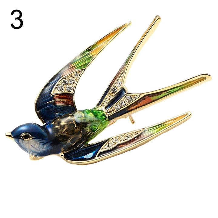 Fashion Women Enamel Swallow Bird Collar Brooch Pin Lapel Clothes Jewelry Decor Image 3