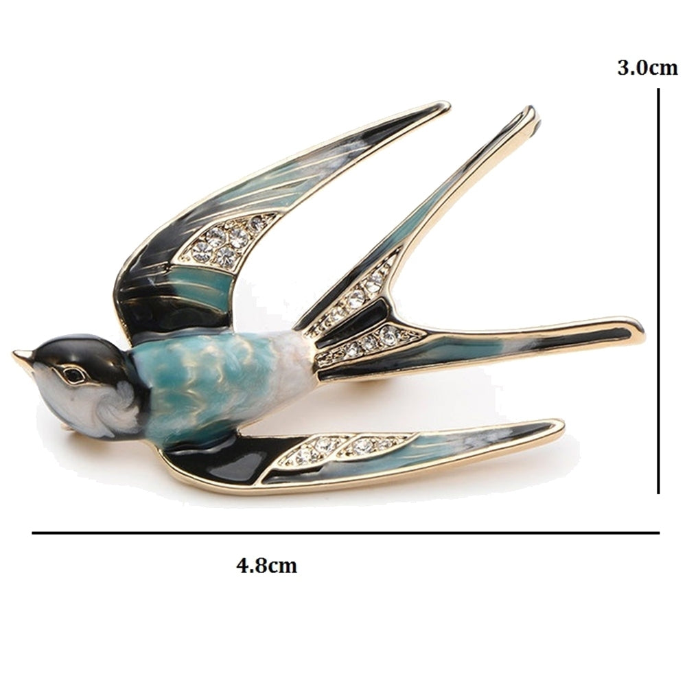 Fashion Women Enamel Swallow Bird Collar Brooch Pin Lapel Clothes Jewelry Decor Image 7