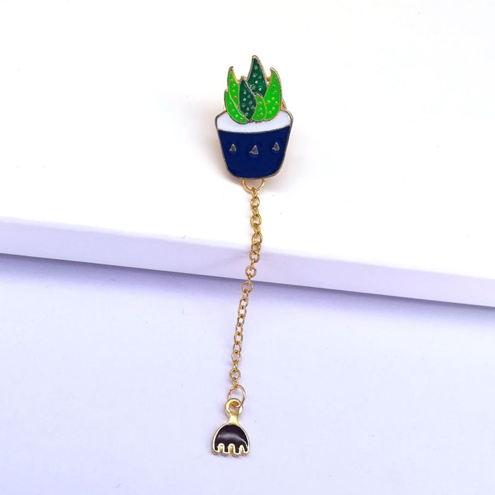 Women Lovely Succulents Enamel Pendant Brooch Pin Cloth Scarf Decor Jewelry Gift Image 9