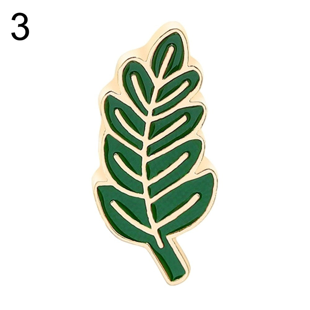 Men Women Green Tree Leaf Enamel Brooch Pin Breastpin Scarf Hat Jewelry Gift Image 2