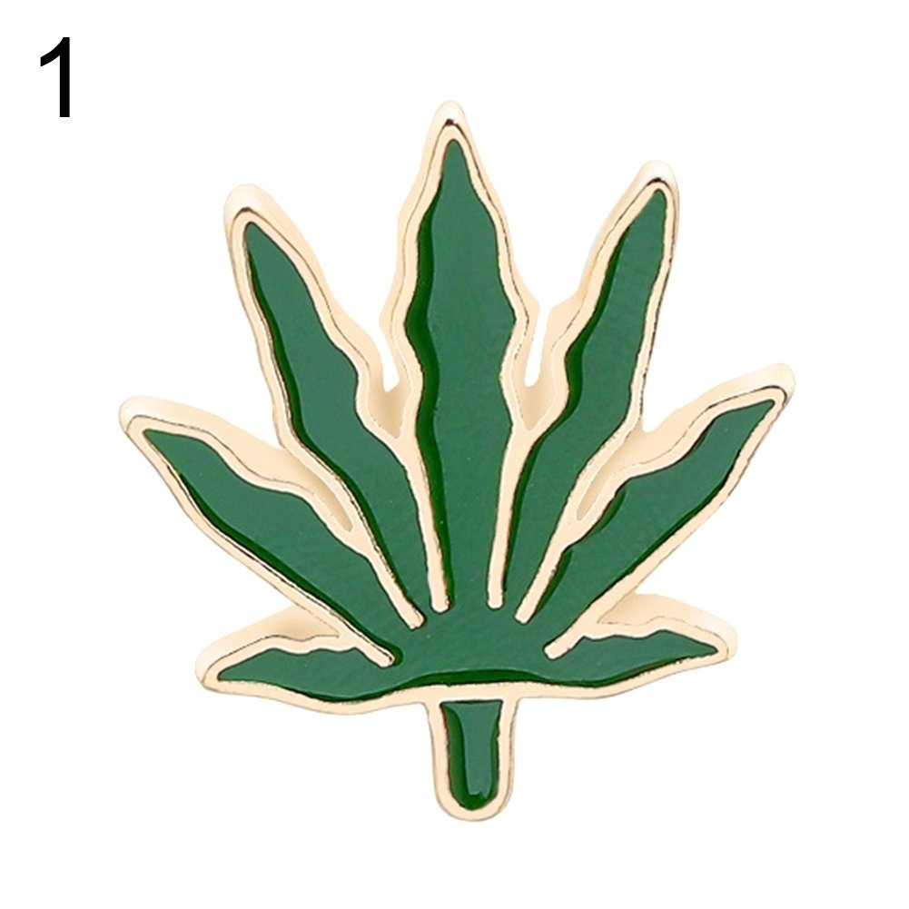 Men Women Green Tree Leaf Enamel Brooch Pin Breastpin Scarf Hat Jewelry Gift Image 4