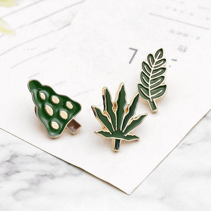 Men Women Green Tree Leaf Enamel Brooch Pin Breastpin Scarf Hat Jewelry Gift Image 6